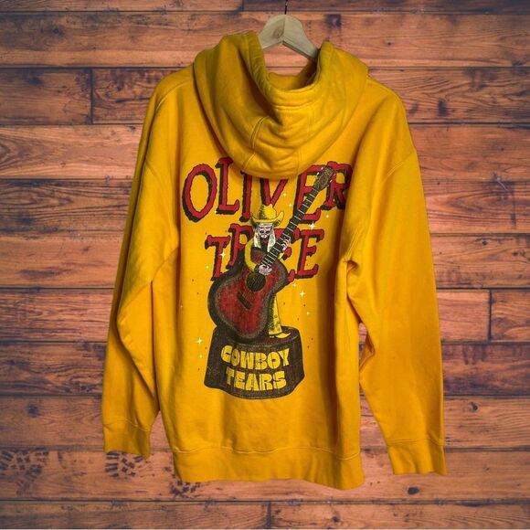 5 for $25🔥Oliver Tree Cowboy Tears Mustard Yellow Hoodie Sweater Large - Picture 1 of 8